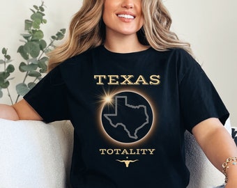 Texas Totality Solar Eclipse Shirt April 8th 2024 Eclipse Party Viewing Gift Path of Totality States Shirt Lone Star Solar Eclipse Shirt