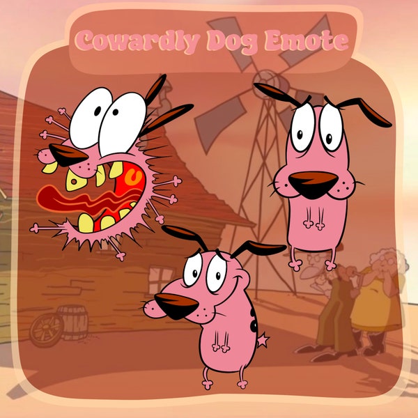 Courage The Cowardly Dog Emote | Emote Pack | Twitch Emote | Kick Emote | Discord Emote