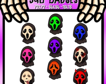 Ghostface Sub-Badges | Horror Sub-Badges | Twitch Sub-Badges | Discord Sub-Badges | Personal Use Sub-Badges