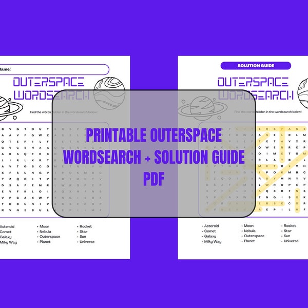 OuterSpace WordSearch PRINTABLE PDF