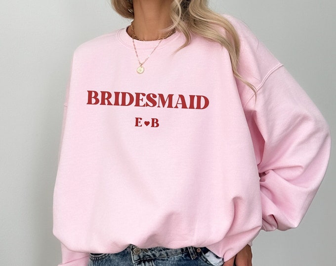 Personalized Gift For Bridesmaid, Monogram Sweatshirt, Bridesmaid Proposal, Mrs Sweatshirt, Bridesmaid Shirt, Bridesmaid Gifts