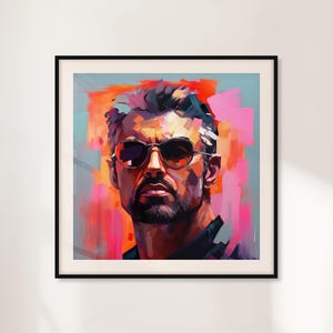 George Michael Art Print, Bold Modern Portrait, Pop Music Wall Decor, Gift for Music Lovers, Boho Home Poster, Gift for Him or Her