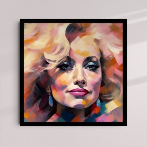 Dolly Parton Digital Oil Painting Portrait, Fine Art Poster, Gift for Country Music Fans