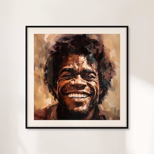 James Brown Art Print, Modern Bold Portrait, Soul Music Poster, Music Room Wall Art, Gift for Music Lovers, Gift for Him or Her, Vintage Art