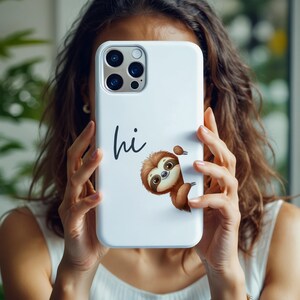 Cute Sloth iPhone 12, 13, 14, 15, 16 Compatible Case, Tough Protective Case, Animal Lover Gift, Sloth Lover Accessory