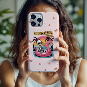 Summerween Skeleton tough case Phone Case - Spooky Vibes  Fun Phone Cover iPhone 12, 13, 14, 15, 16 compatible Trendy gift Accessory
