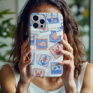 Nautical-Themed Tough Phone Cases with Vintage Illustrations, Coastal Decor, Gift for Ocean Lovers, iPhone 12, 13, 14, 15, 16 Compatible