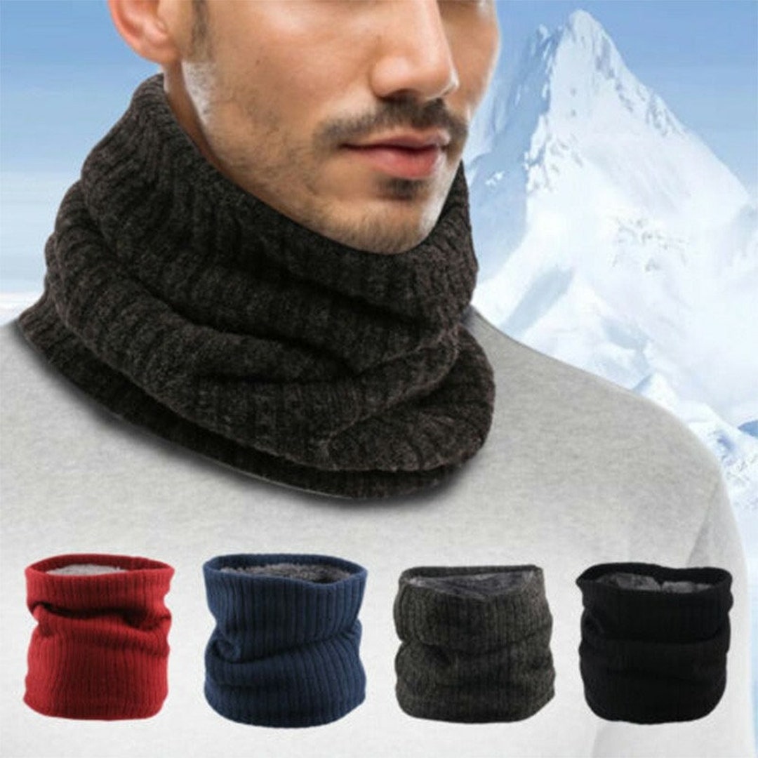 Snood Neck Warmer Scarf Men Winter Thick Fleece Thermal Windproof