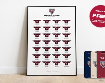 Montréal Victoire PWHL 2024-25 Squad Poster Gift, Montréal Victoire Women&#39;s Ice Hockey Team Poster Print - Shirt Poster Art