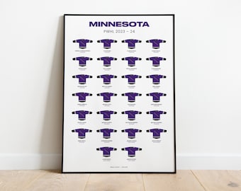 Minnesota PWHL 2023-24 Squad Poster Gift, Minnesota Women's Ice Hockey Team Poster Print - Shirt Poster Art