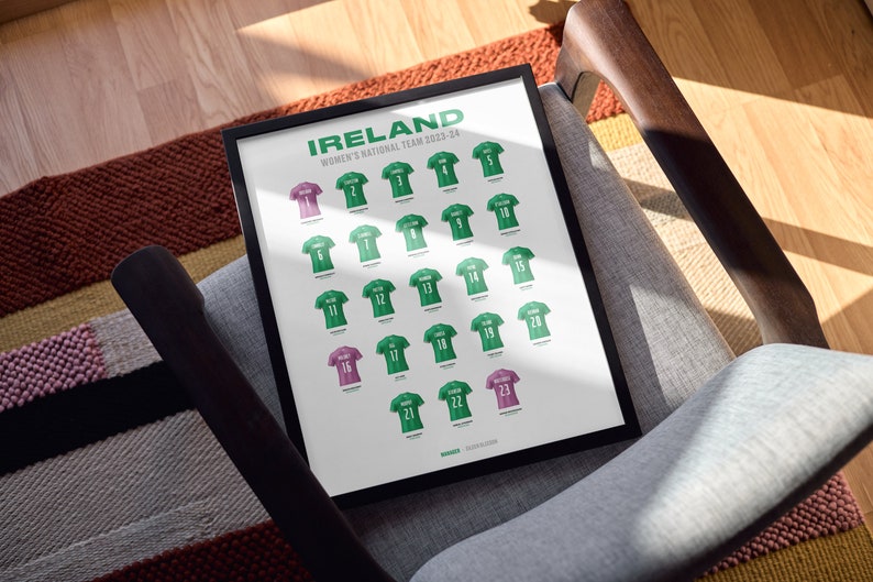 Ireland Women's National Team 2023/24 Squad Print Irish Womens National Team Shirt Poster Art Shirt Poster Art zdjęcie 2