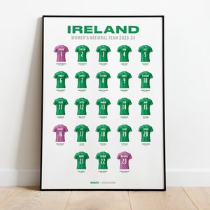 Ireland Women's National Team 2023/24 Squad Print Irish Womens National Team Shirt Poster Art Shirt Poster Art zdjęcie 1