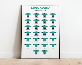 New York PWHL 2023-24 Squad Poster Gift, New York Women's Ice Hockey Team Poster Print - Shirt Poster Art