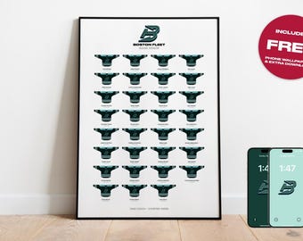 Boston Fleet PWHL 2024-25 Squad Poster Gift, Boston Fleet Women&#39;s Ice Hockey Team Poster Print - Shirt Poster Art