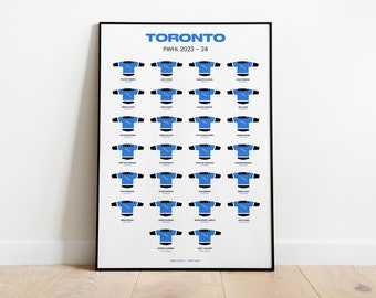 Toronto PWHL 2023-24 Squad Poster Gift, Toronto Women's Ice Hockey Team Poster Print - Shirt Poster Art