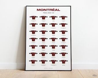 Montréal PWHL 2023-24 Squad Poster Gift, Montréal Women's Ice Hockey Team Poster Print - Shirt Poster Art