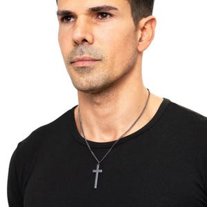 Cross Necklace | Mens Necklace | Stainless Steel | Sacred | Faith | Gift for him | Dad | Grandfather | Brother | Christianity | Religion