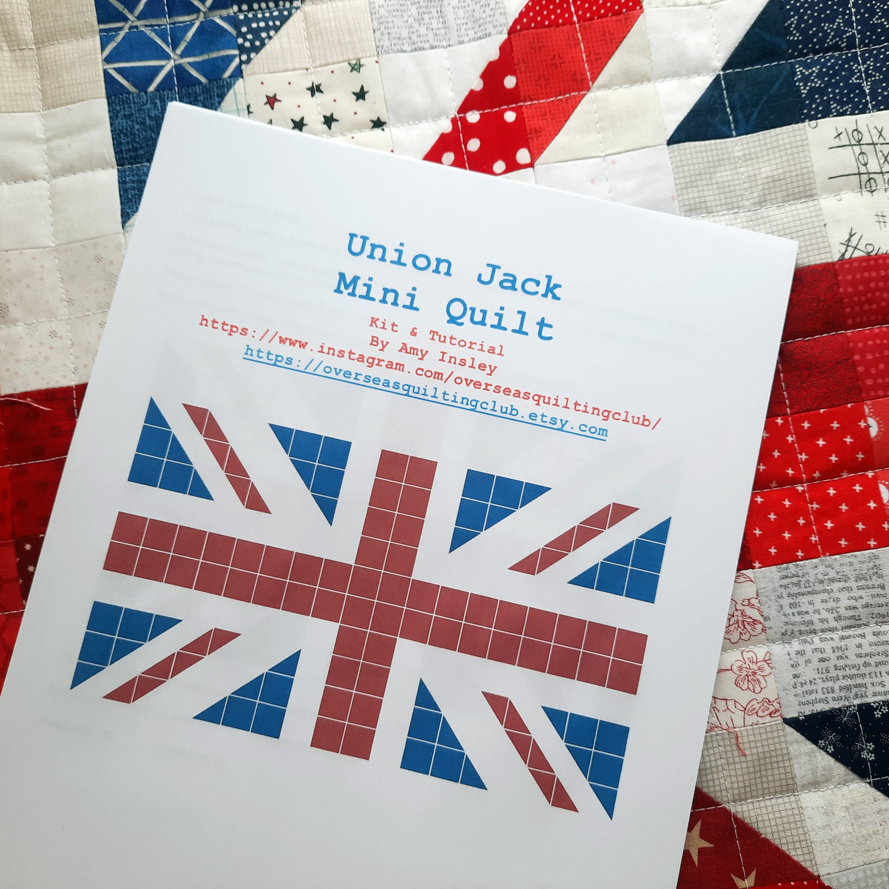 Uk Union Jack Flag Quilt Kit and Pattern Etsy