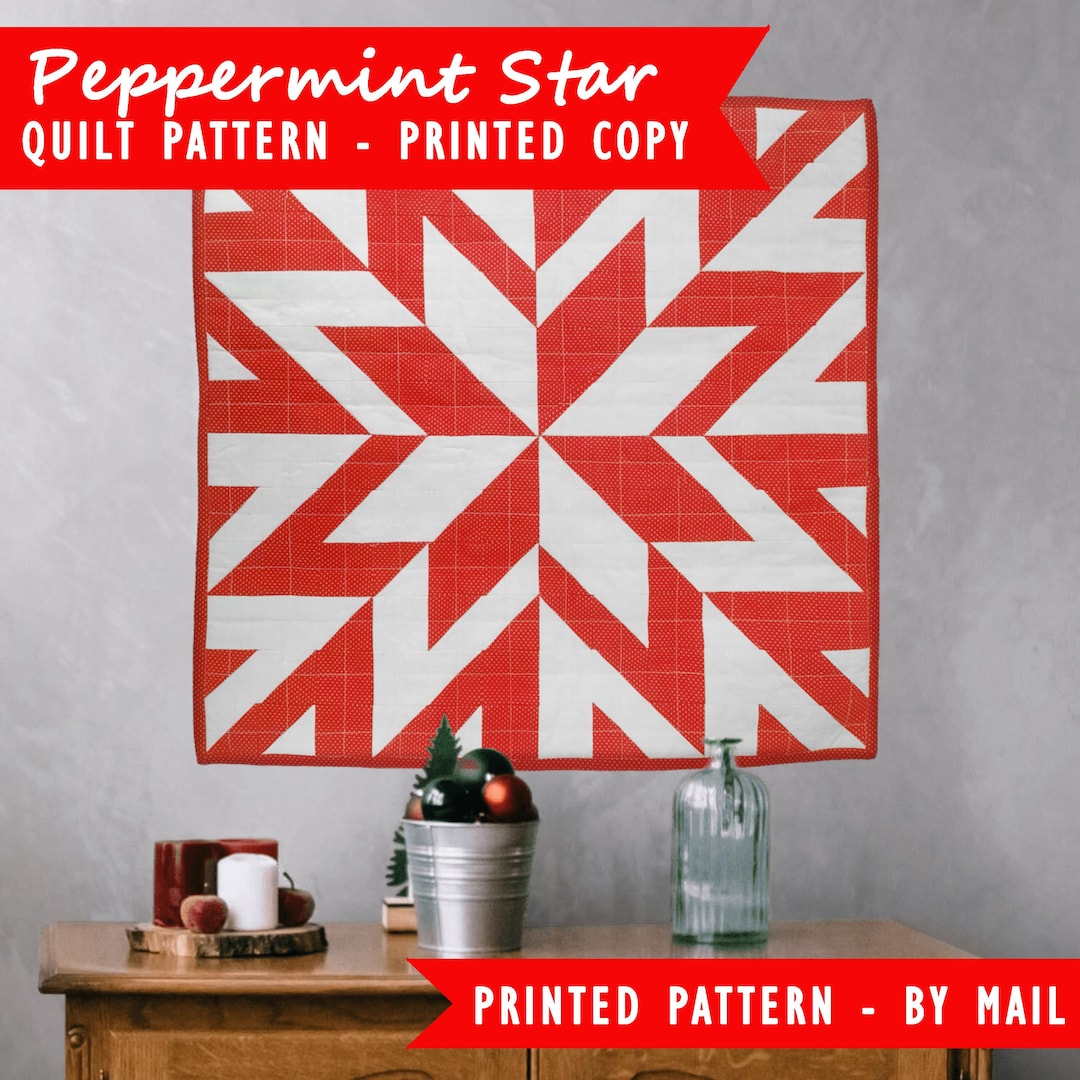 Peppermint Star Quilt Pattern PRINTED COPY - Etsy