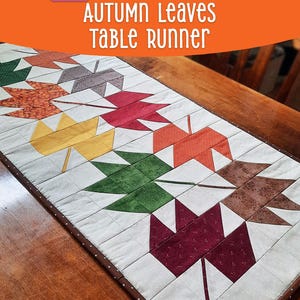 秋の葉のテーブルランナーのパターン PDF