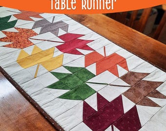 秋の葉のテーブルランナーのパターン PDF