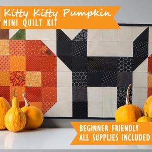Kitty Kitty Kürbis Quilt-Kit + Anleitung