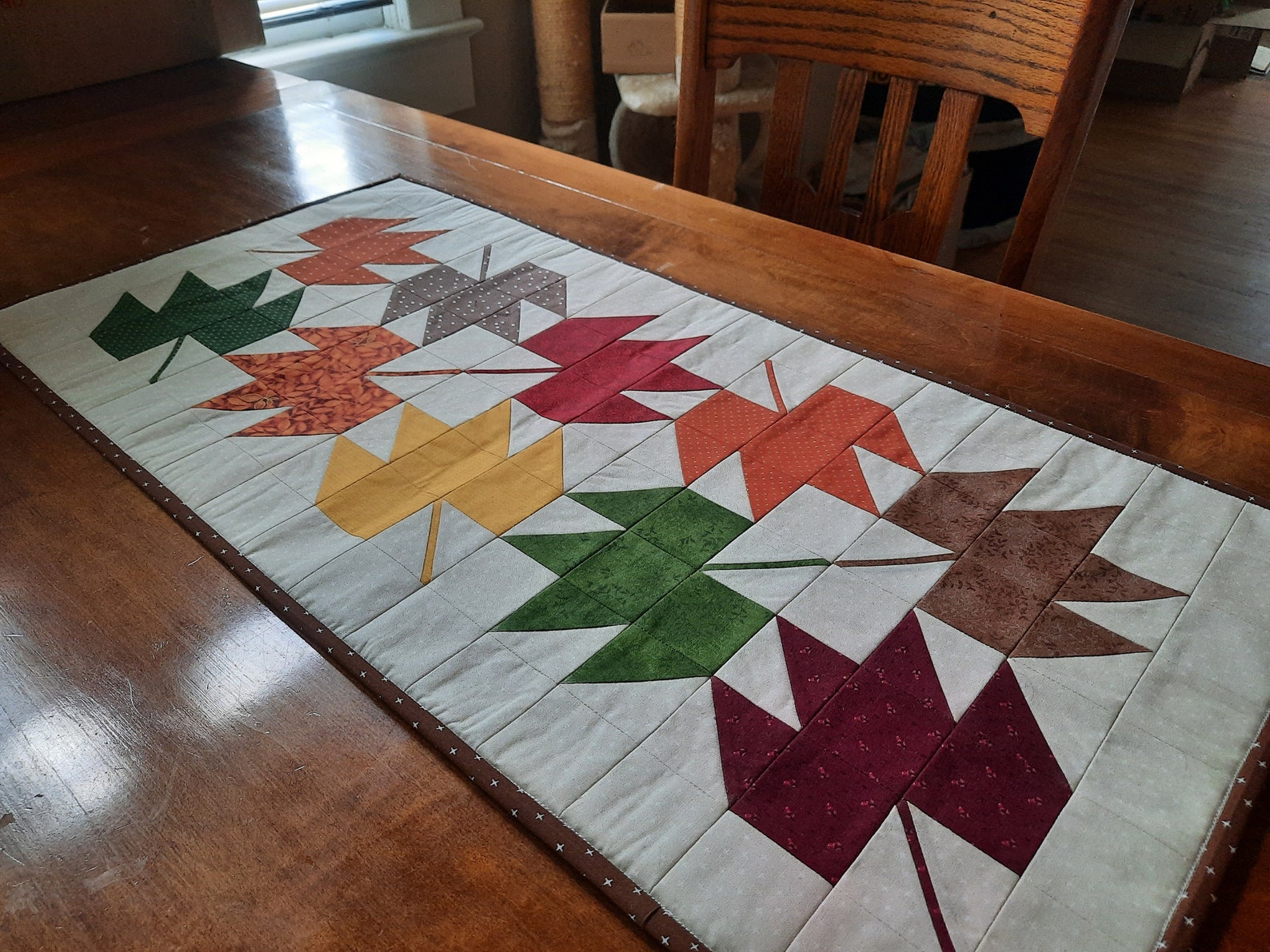 Autumn Leaves Pre Cut Table Runner Kit + Pattern - Etsy