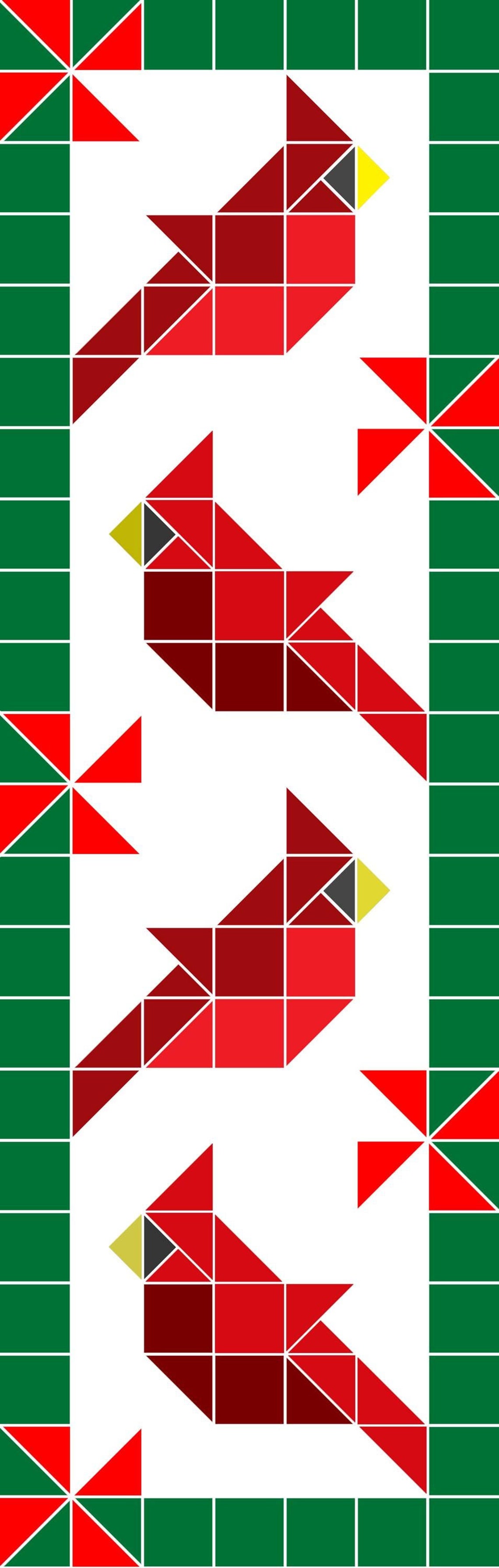 Free Printable Cardinal Graphgan Patterns.pdf Cardinals Chorus Quilt Pattern PDF - Etsy
