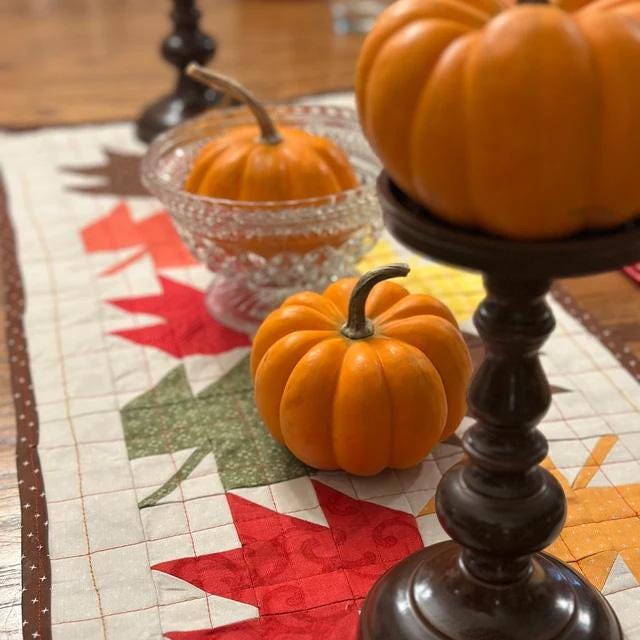 Autumn Leaves Table Runner Pattern PDF - Etsy