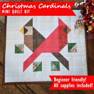 Christmas Cardinals Pre Cut Quilt Kit + Muster