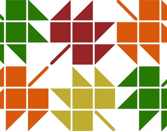 秋の葉のテーブルランナーのパターン PDF