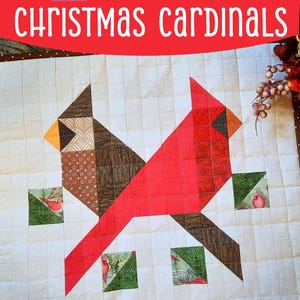 Christmas Cardinals Mini Quilt Pattern PDF