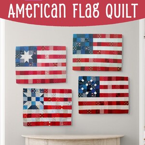 Molde de mini colcha com bandeira americana em PDF