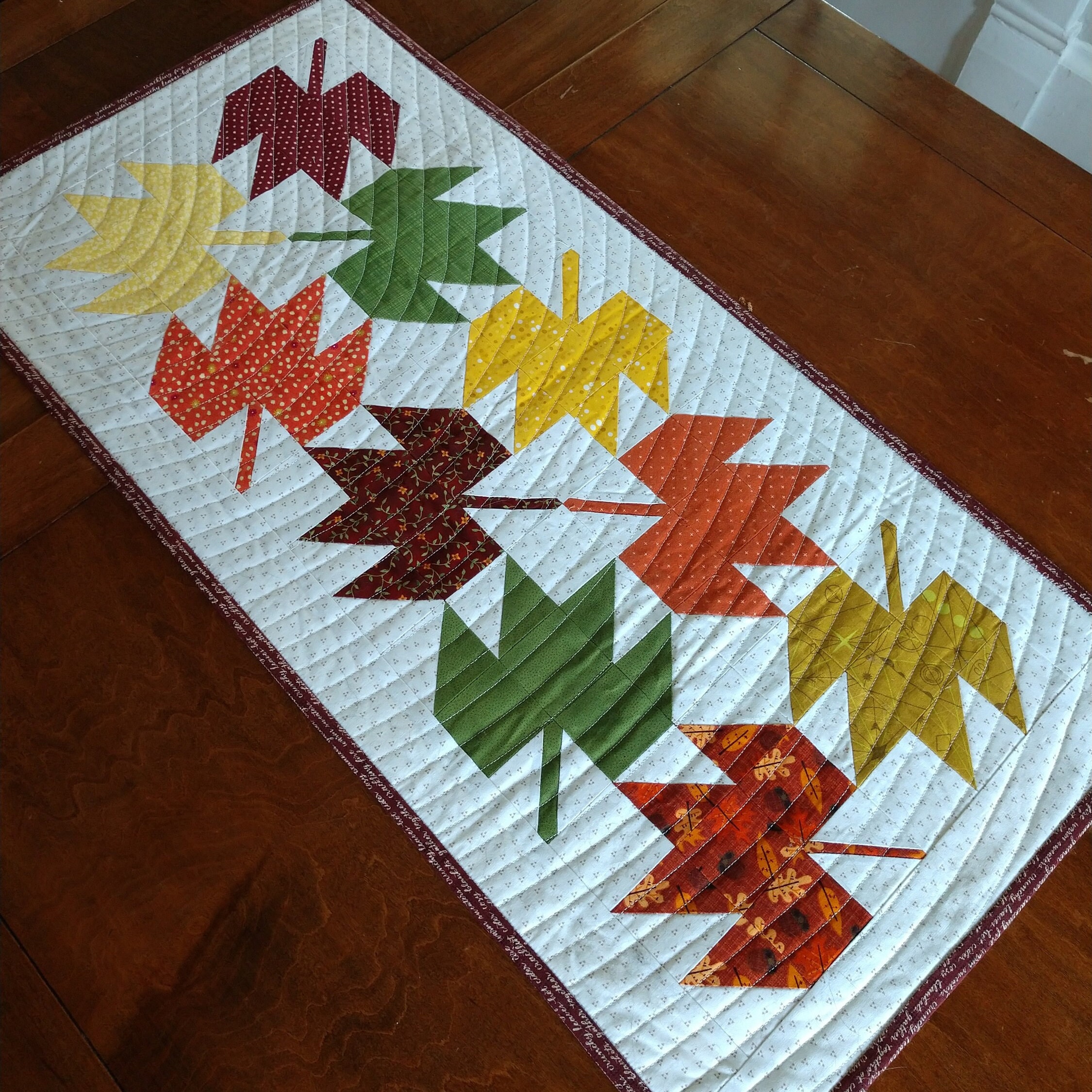 Autumn Leaves Pre Cut Table Runner Kit + Pattern - Etsy