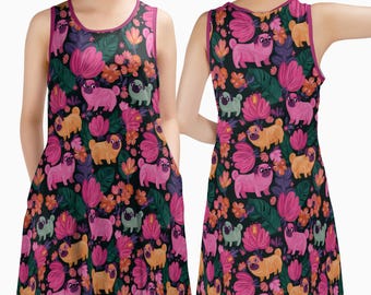 Pastel Pug Tropical Matching Family Hawaiian Outfits