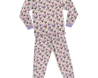 Watercolor Pug Matching Family Raglan Pajamas, Kids and Adult Sizing, PJ Set, Shirt or Pants Only