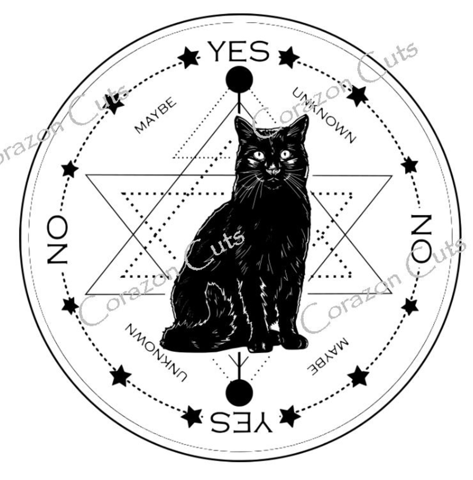 Black Cat Divination Board Svg Magic Svg Celestial Svg Etsy