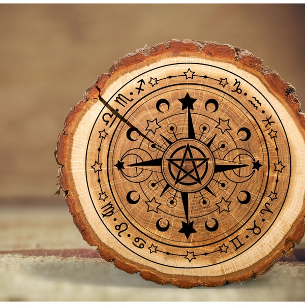 Compass Crystal Grid svg, Altar Tile svg, Celestial svg, Witch svg, Witchcraft svg