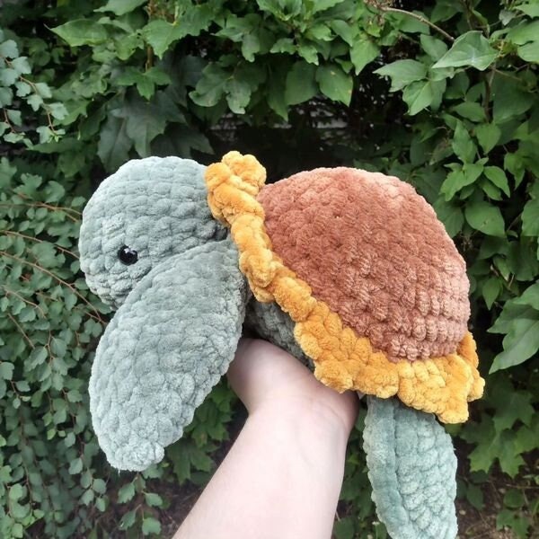 Big Crochet Sunflower Turtle - Etsy