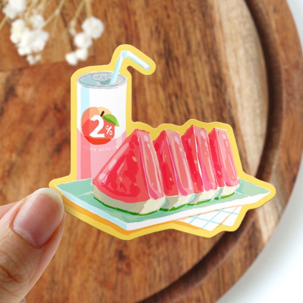 Watermelon Slices Sticker | Vinyl Decal | Asian Food Sticker | Waterproof Sticker | Phone Laptop Water Bottle Sticker