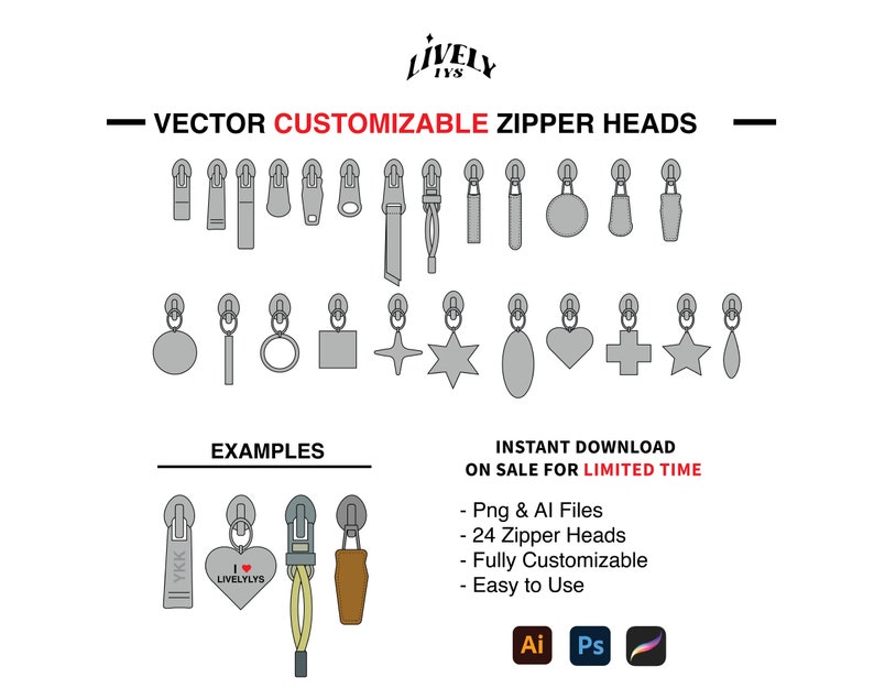 Pode incluir: Um conjunto de 24 cabe&ccedil;as de z&iacute;per personaliz&aacute;veis em v&aacute;rias formas e estilos, incluindo c&iacute;rculos, estrelas, cora&ccedil;&otilde;es e cruzes. As cabe&ccedil;as de z&iacute;per s&atilde;o cinzas e brancas e s&atilde;o projetadas para uso com z&iacute;peres em roupas, bolsas e outros itens. A imagem tamb&eacute;m inclui exemplos de como as cabe&ccedil;as de z&iacute;per podem ser usadas.