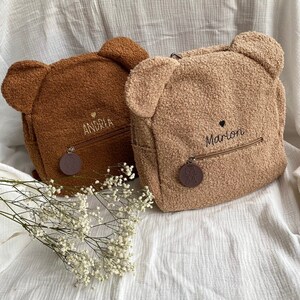 teddy bear backpack / personalized backpack / teddy bear / baby backpack / nanny school nursery bag / baby child bag / baby birth gift idea image 3