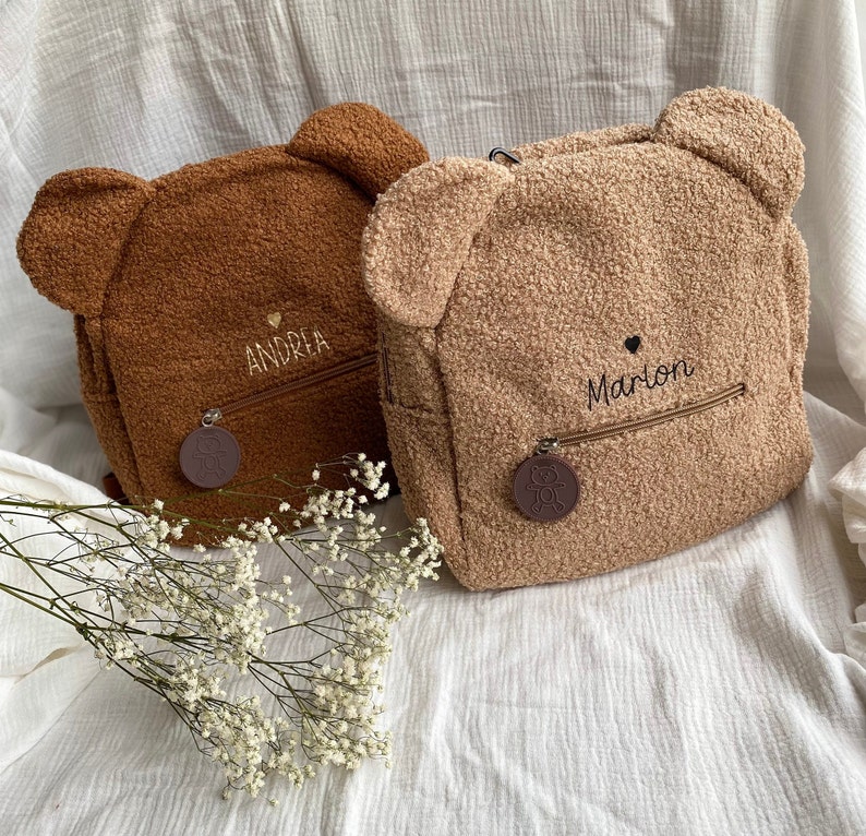 teddy bear backpack / personalized backpack / teddy bear / baby backpack / nanny school nursery bag / baby child bag / baby birth gift idea image 3