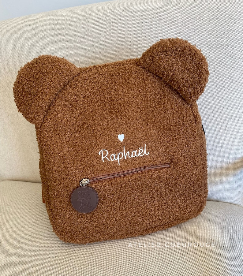 teddy bear backpack / personalized backpack / teddy bear / baby backpack / nanny school nursery bag / baby child bag / baby birth gift idea image 1