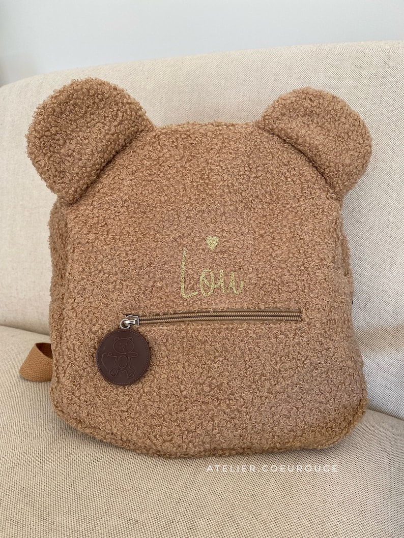teddy bear backpack / personalized backpack / teddy bear / baby backpack / nanny school nursery bag / baby child bag / baby birth gift idea image 6