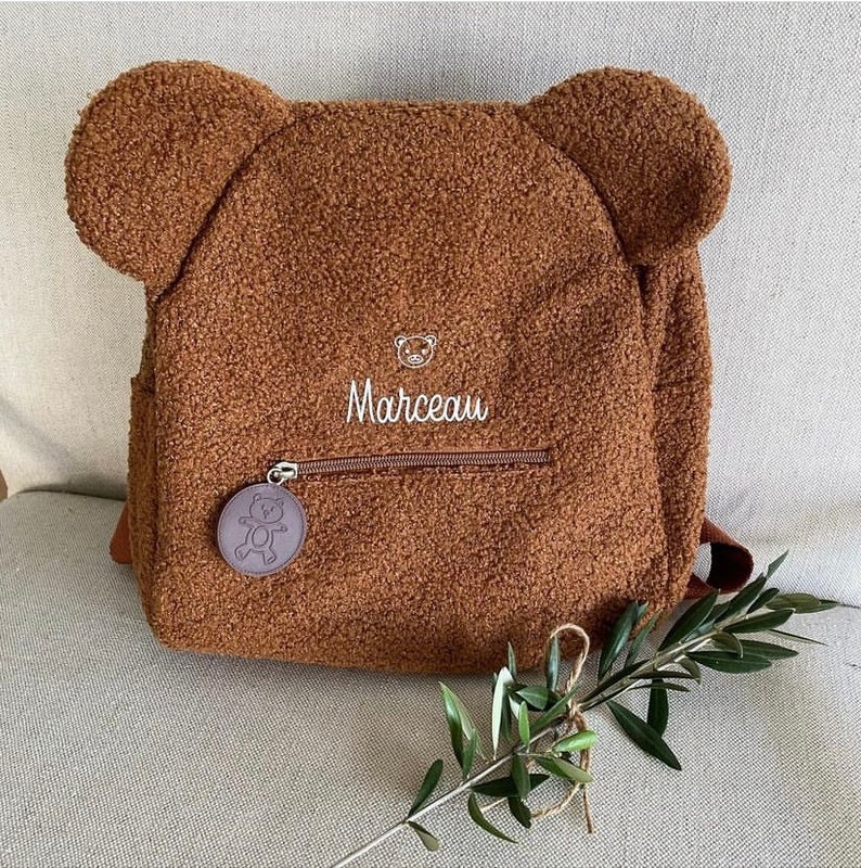 teddy bear backpack / personalized backpack / teddy bear / baby backpack / nanny school nursery bag / baby child bag / baby birth gift idea image 4