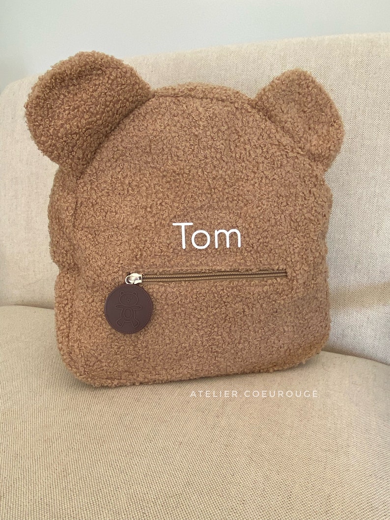 teddy bear backpack / personalized backpack / teddy bear / baby backpack / nanny school nursery bag / baby child bag / baby birth gift idea image 5