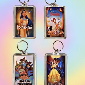 Disney Keychains (Double-sided), Acrylic Keychains, 90s Gifts, Vintage Disneyland, Bambi, Beauty and the Beast, Pocahontas