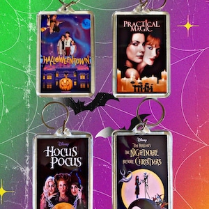 90s Halloween keychains (Double-sided), 90s movies, 90s gifts, Halloween movies