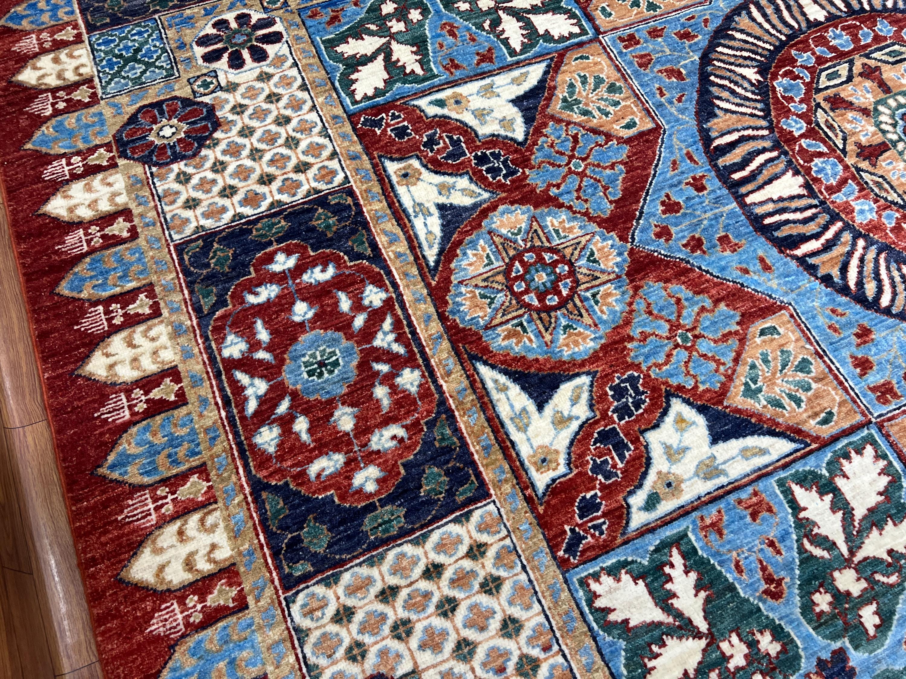 8x10 Ft Mamluk Area Rug, Afghan Hand Knotted Veg Dyes Wool Geometric ...